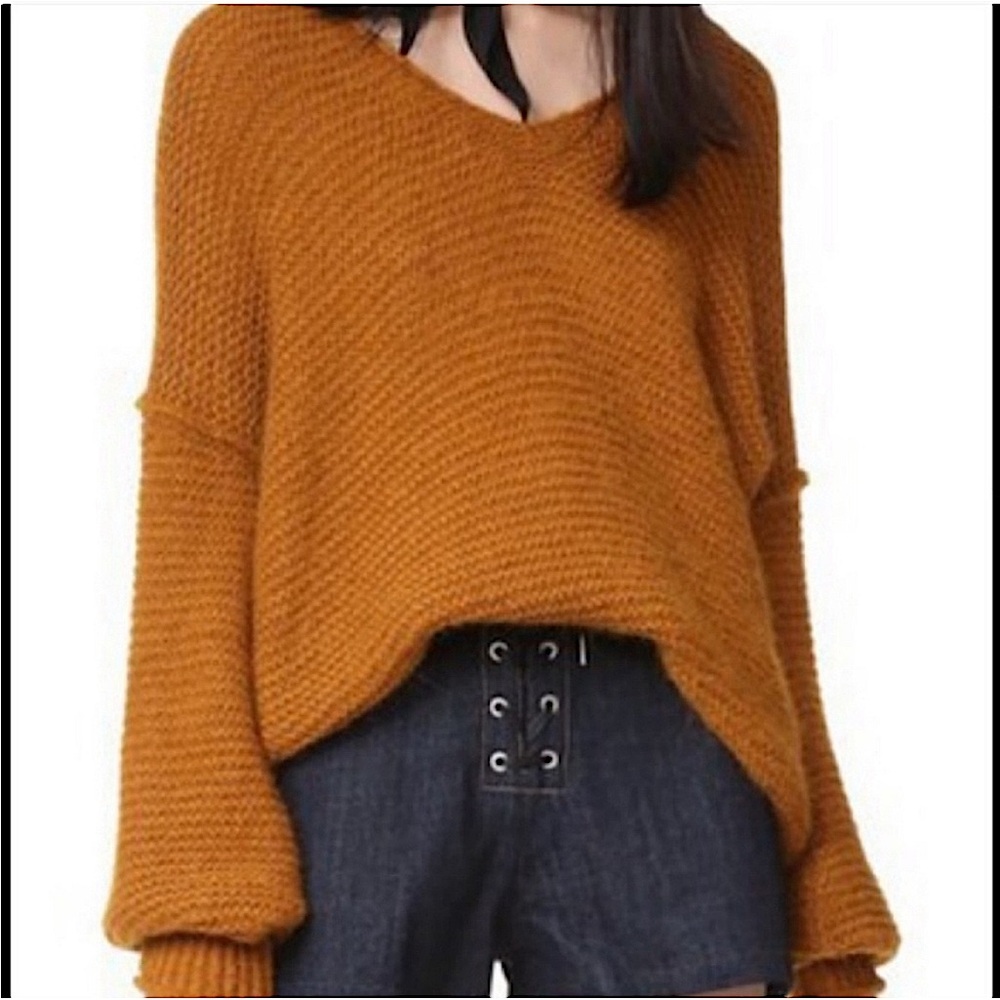 Free People Mustard Sweater